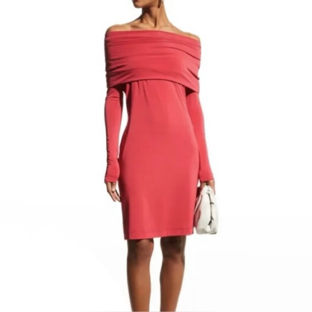 NEW ALBERTA FERRETTI PINK OFF-THE-SHOULDER MINI DRESS
